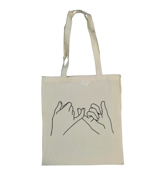 Shopper tas met lange hengsels – sterk katoen, geborduurd